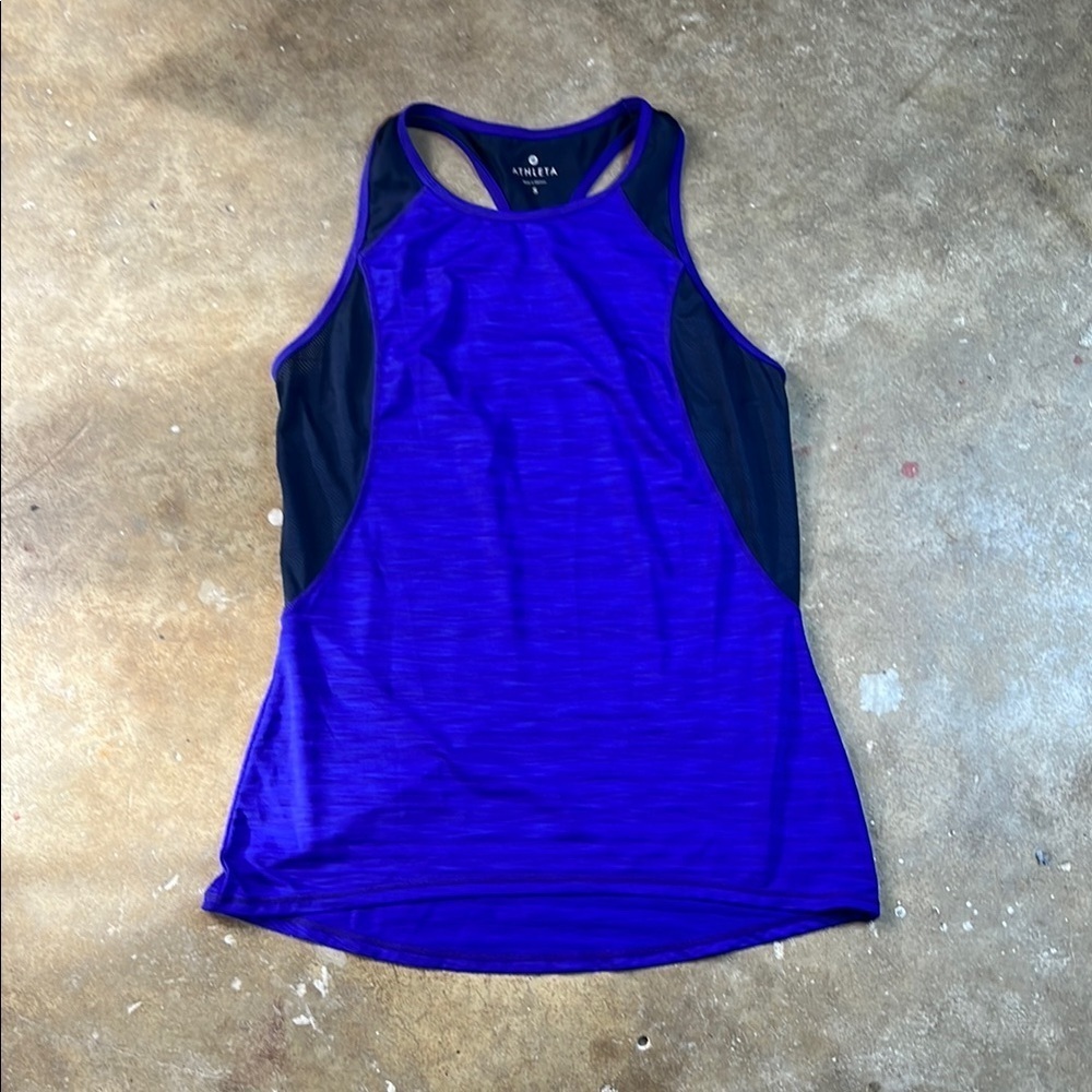 Athleta Women's Purple and Black Tank Top
Size:Small